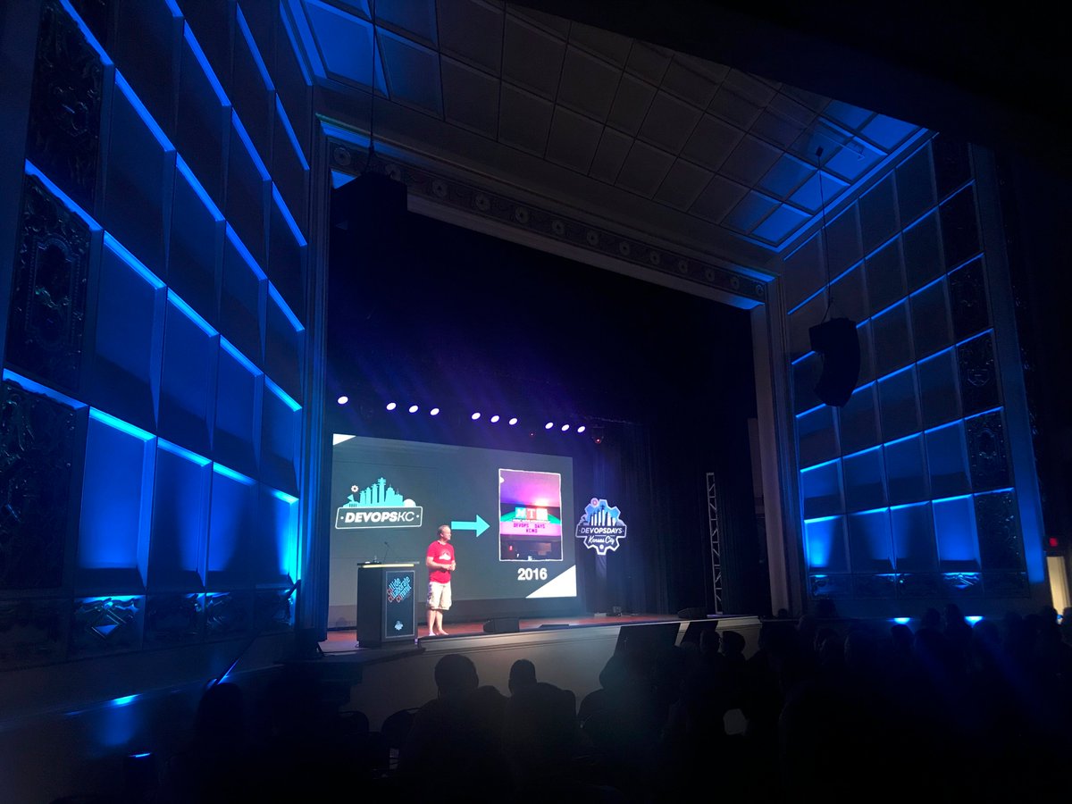 Plexpod's tweet photo. @devopsdayskc Off to a great start! Our Medallion Theater is looking oh so good with all these attendees! Thanks to all attendees and participating sponsors. We're super excited for these next two days! #kc #kcmo #devops #devopsdays #devopsdayskc #kcevent #kcevents #kansascity https://t.co/Y9UZrnFgZX