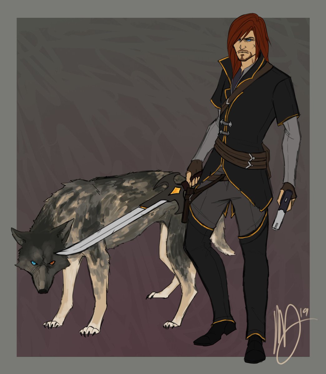 Last year I drew my character Benem as a vampire; this year I decided to draw him as a vampire hunter. He's the same character that inspired an entire D&amp;D campaign I'm working on, in which there are vampires and vampire hunters. So... that's a thing.