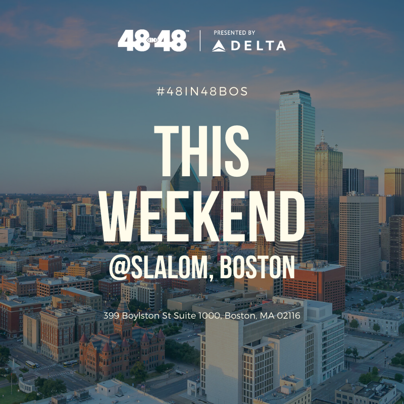Alright, #Boston, you're up! #48in48BOS Presented by <a href="/Delta/">Delta</a> is THIS WEEKEND!

Join us and use your talents for good! 48in48.org/volunteer