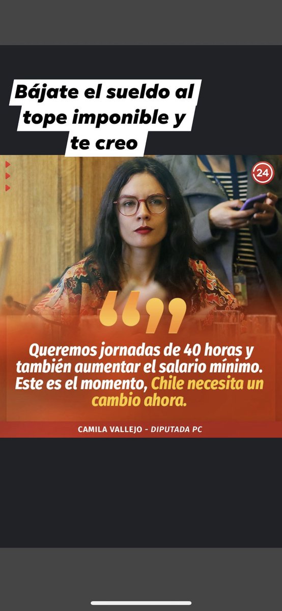 FelipeEscobarG2's tweet photo. Que los políticos ganen el tope maximo legal imponible sería señas de que quieren igualdad 
#comunistas
#NoMasAbusos 
#Kastpresidente 
#ChileDespierto 
#ChileQuierePaz https://t.co/NLNdyLGV84