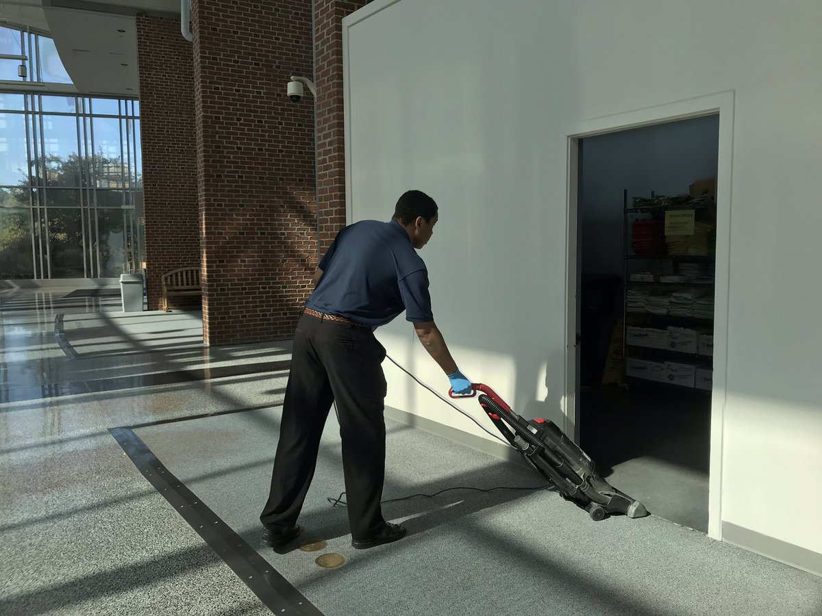 Janice54766604's tweet photo. Students are learning a variety of custodial tasks at the Airport. #NHREC #boldlygoing #transitionismymission #educationforemployment https://t.co/Rt9XZEjK1h