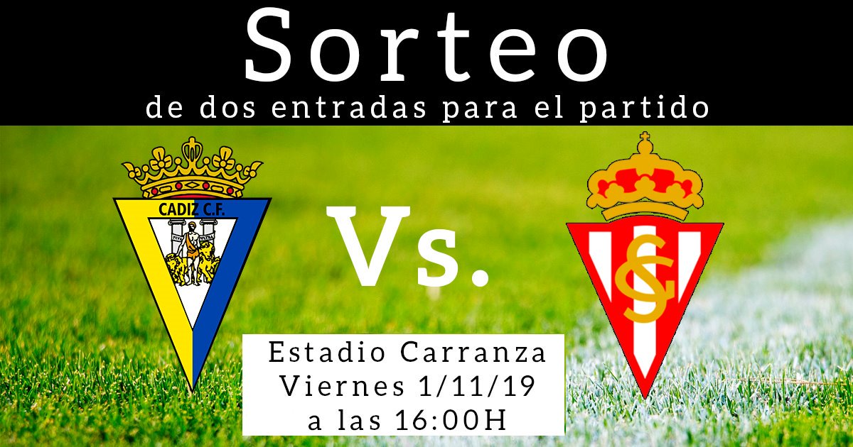 ¿Te gustaría ir al partido <a href="/Cadiz_CF/">Cádiz Club de Fútbol</a> vs <a href="/RealSporting/">Real Sporting</a>? 

Sólo tienes que seguir las instrucciones en nuestros perfiles de Facebook e Instagram

facebook.com/highpronutriti…
instagram.com/highpronutriti…

 #laliga #LaLigaSmartBank #cadiz #cadizcf #futbol #sorteo #sorteoespaña  #esecadioe