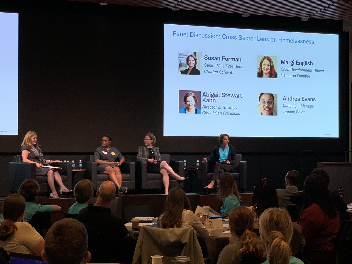 Launching the #probono challenge at <a href="/CharlesSchwab/">Charles Schwab Corp</a> in San Fran! Our 1st issued-based day of skilled service addresses #homelessness, recognizing the long road to financial security that the homeless face. Our 8 nonprofits are heros and we are proud to support you!  #schwab4good