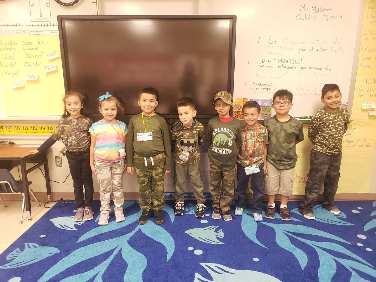 Supporting drug prevention  awareness. Today we wear camouflage.
#AldineIsd #MarcellaElementary