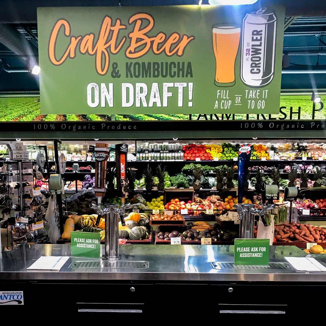 Cheers to sippin’ on fresh brews while you shop! Visit our in-store draft station to put a little spin on your grocery shopping. Grab a craft beer here!