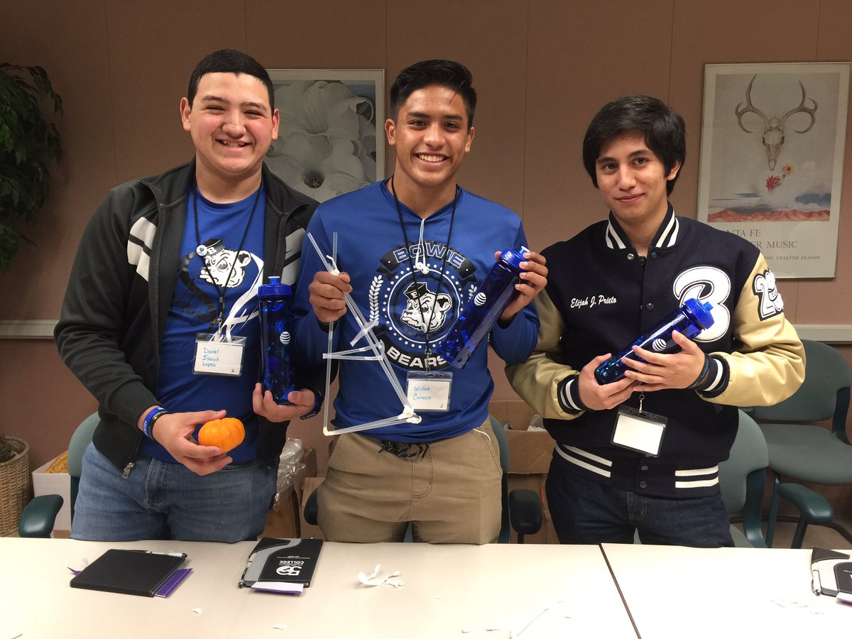 Annual High Technology Day!  AT&amp;T Hacemos and Junior Achievement #HACEMOS #ATTIMPACT  Winners of the first pumpkin tower- an exercise in engineering!  Awesome experience for our Bowie and Montwood High School students!!