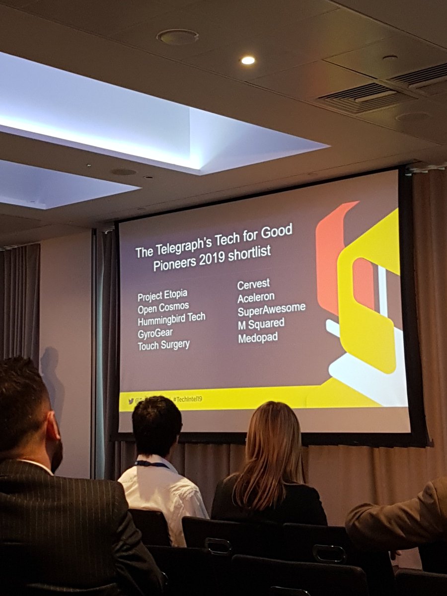 aceleronenergy's tweet image. Thought provoking discussion all round at The Telegraph Technology Intelligence Live today! #TechIntel19 @TelB2BEvents 

Thrilled to have made the Top 10 shortlist out of 200 #tech4good companies. Huge congrats to M squared, SuperPower and Touch Surgery.