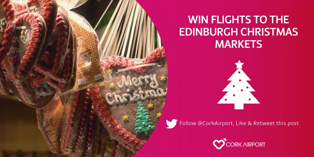 CorkAirport's tweet photo. Win a trip to the Edinburgh Christmas markets with @AerLingus direct from @CorkAirport (route operated by Stobart Air) 🎄✈️🎄

To win simply follow @CorkAirport, Like and Retweet this post. Hurry winner picked tomorrow!

T&amp;C's apply: https://t.co/ggEoLY7vhh https://t.co/3IRxeXO8Gx
