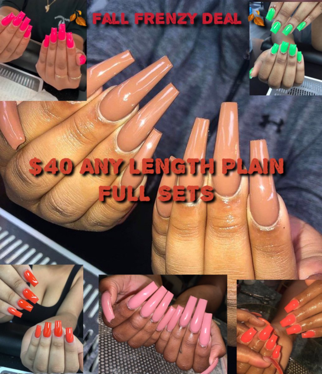 outtheboxnails's tweet photo. It’s that time again! Ladies don’t miss out on my Fall Frenzy Deal🍂Starting Monday, the 28th until November 30th! Any length PLAIN fullsets for $40! This deal excludes shorties which will stay $30! LOCATION IN BIO❗️Link in bio to book❗️ #toledonails https://t.co/q613yAdesR