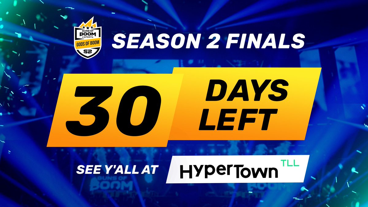 Just one month left until HyperTown in Tallinn, the biggest gaming event in the Baltics, where Gods of Boom Season 2 Finals will take over the main stage. The strongest teams of esports Season 2, from all over the world, will fight for the grand prize of $170,000! #gobesports