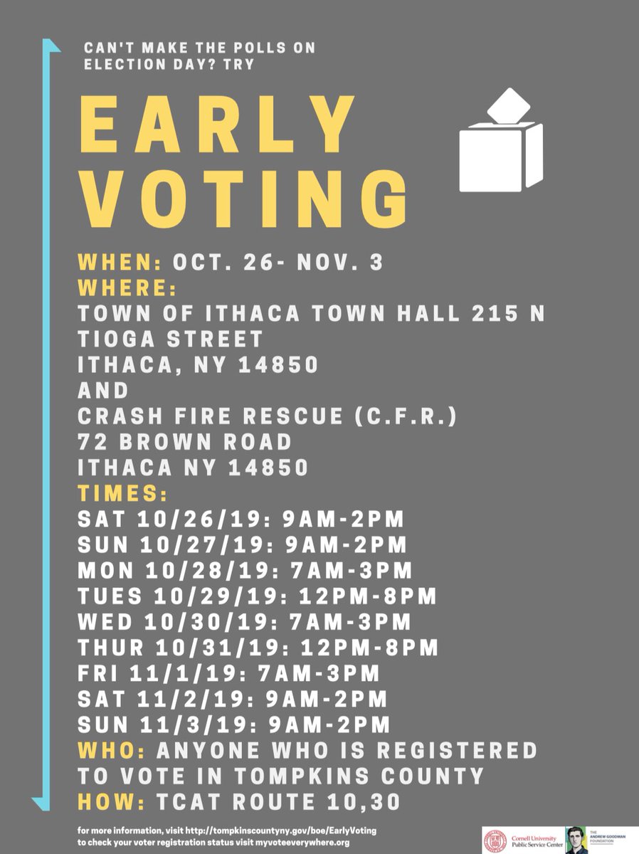 WVBRFMNews's tweet photo. 🚨 Early voting information! 🚨 #twithaca #vote #tompkinscountyNY https://t.co/UlTt26TfwG