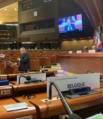 Double intervention, ce soir, à la Conférence des Président.e.s de #Parlement @CoE_fr. D'abord, sur l'avenir de l'#Europe. Ensuite sur les 17 objectifs de #DeveloppementDurable @ONU_fr #Horizon2030. Double occasion de défendre une vision de la #solidarité & du #multilatéralisme!!