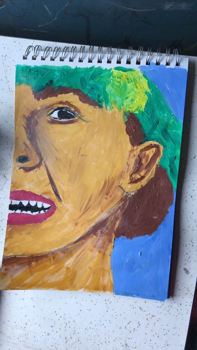 Midsommar (2019) acrylic painting this was my first time using acrylics for portraits and wow it’s very hard. I hate using color