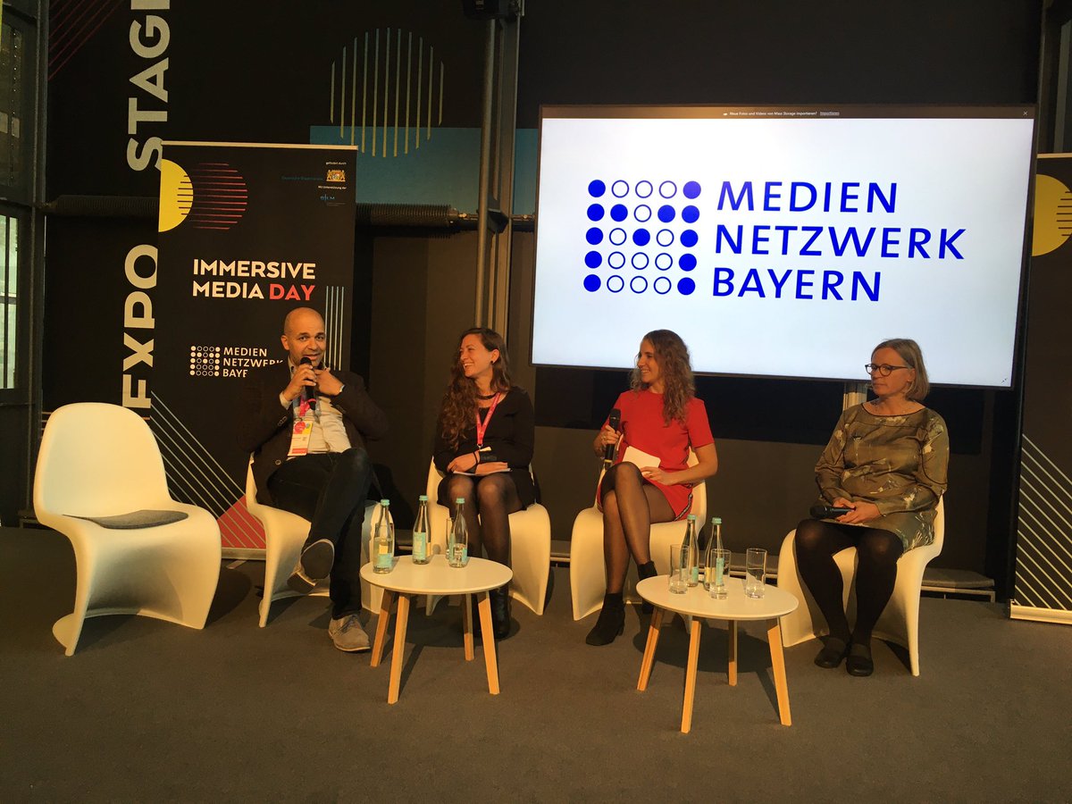 XaosPrincess's tweet photo. I‘m stoked about my home state #Bavaria evolving into an internationally acclaimed #VR &amp; #AR hub 💜🥨😎 
Thanks so much to the facilitators @MediennetzwerkB, @MediaLabBayern, @XRHUB_Bavaria, @XRBavaria &amp; @medientage_mtm = #MTM19! https://t.co/xcbZmEF4mp