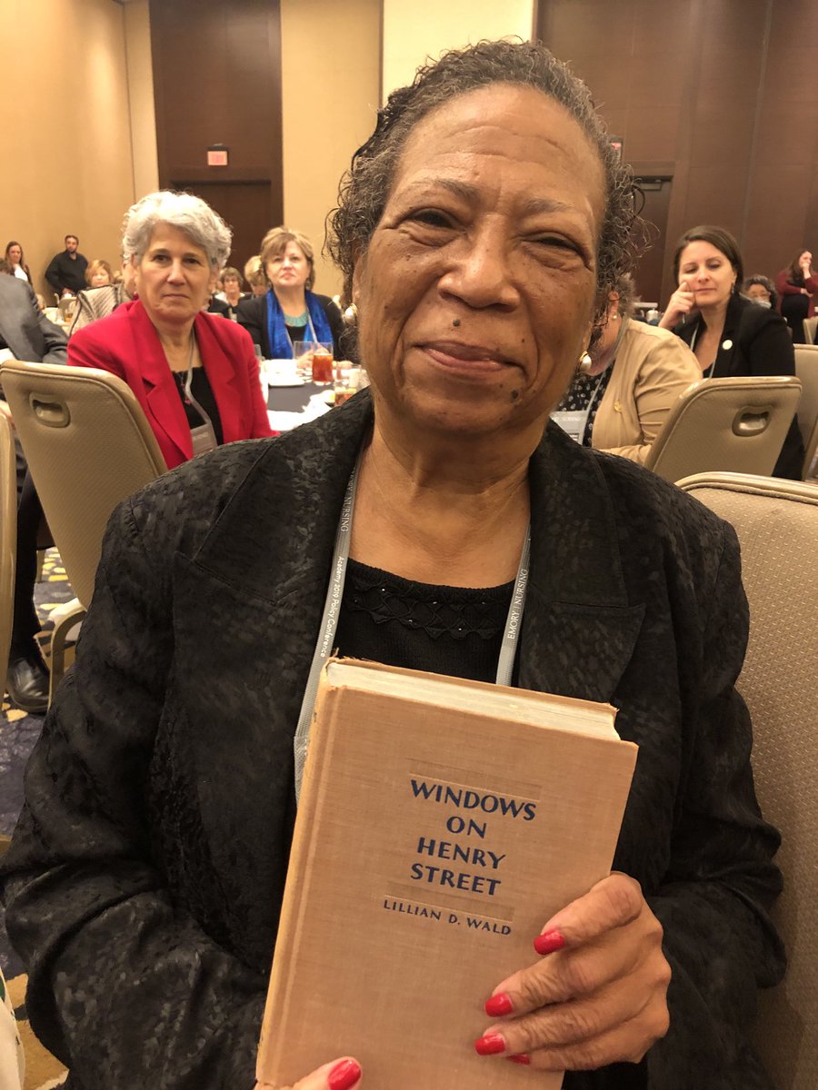 suehassmiller's tweet photo. Guess who won the raffle/highest bid of $5000 to receive this original book on Lillian Wald signed by Ruth Freeman? No surprise to me...totally expected! Linda Burns Bolton. โฆ@AAN_Nursingโฉ #academy2019 #generoussoul #treasuredfriend โฆ@Campaign4Actionโฉ https://t.co/tRxADfa2W8