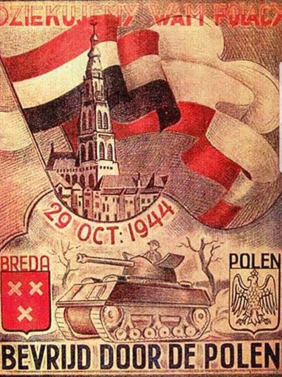 This weekend, the city of   #Breda celebrates the   #75th anniversary of its liberation by   #Maczek& #39;s 1st Polish Armoured Div.For Maczek, the victory at Breda was second only to Falaise.A thread on the Polish actions which spared the city from destruction by Allied bombardment.
