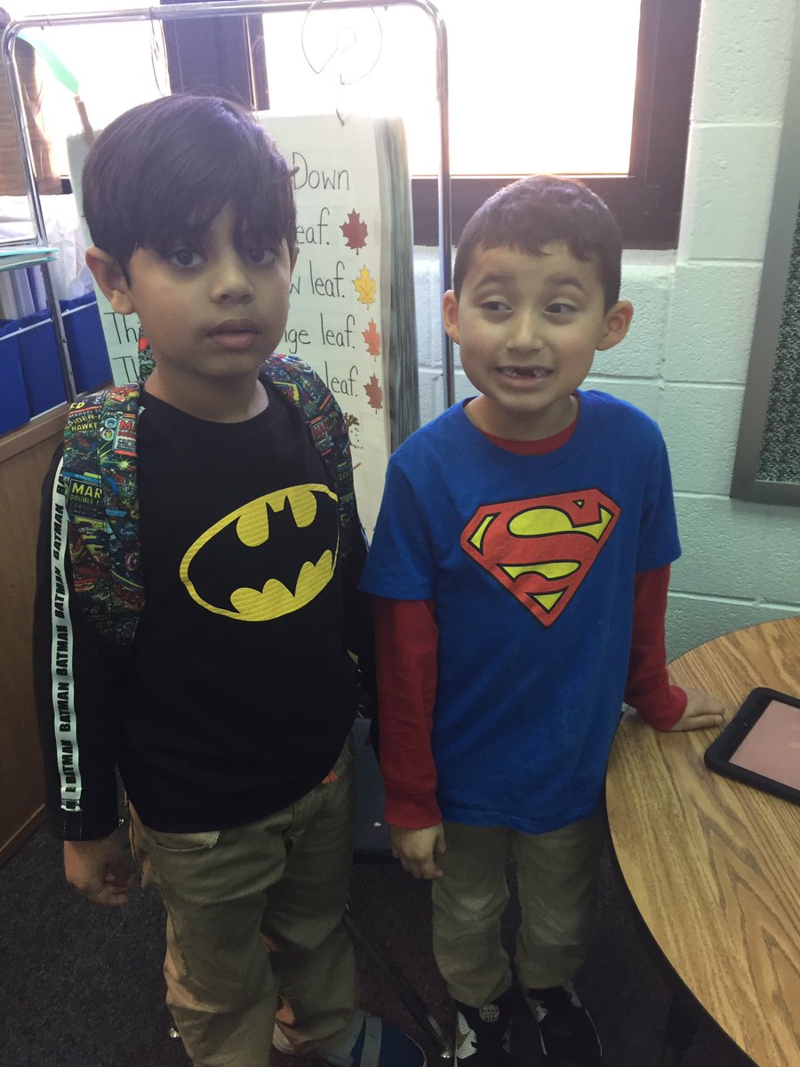 MissFennerSCES's tweet photo. Superhero day is one of our favorites!  Learning is our superpower!  What’s yours?  #weareswans #Spiritweek @SwansCreekES https://t.co/uxqvaTd42j