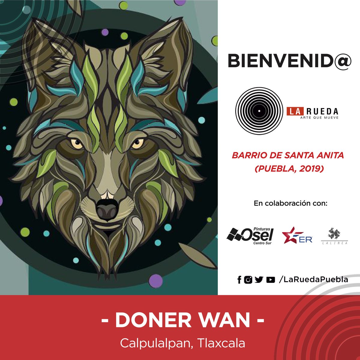 Desde #Calpulalpan, #Tlaxcala, Doner wan 🧔 se suma con nosotros a #LaRuedaEnSantaAnita.

¡Siempre agradecidos con Doner Wan, <a href="/oselcentrosur/">Pinturas Osel</a> y #EstrellaRoja por todo su apoyo para llevar a cabo este gran proyecto!🙏

#LaRuedaPuebla #ArteQueMueve #PinturasOsel #AsiSePintaMexico