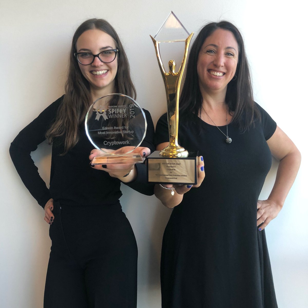 CryptowerkCorp's tweet photo. Remembering #achievements and #honoring awesome team members Zoe and Adriana!
#spiffyaward #stevieaward
#crypto #cybersecurity #infosec #cryptowerk #womenintech #ThrowbackThursday #dataintegrity #compliance #tamperproof https://t.co/ZnqRly3eT6