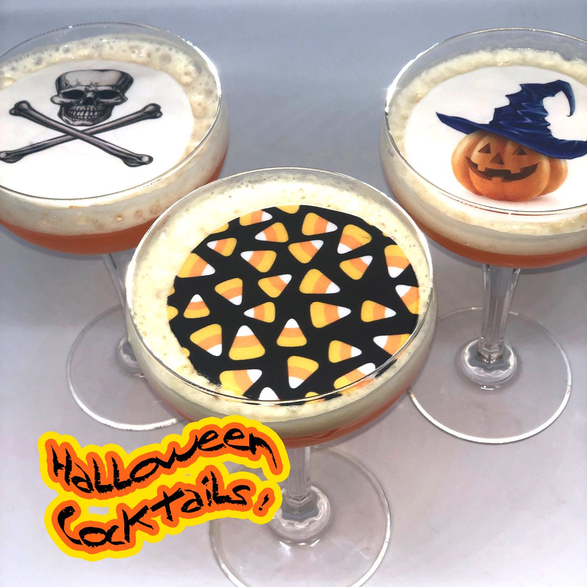 kopykake's tweet image. Halloween Cocktails
Fun Uses of Frosting Sheets for your next Halloween get together. Just top your favorite drink with cocktail foam and place your printed image on top!