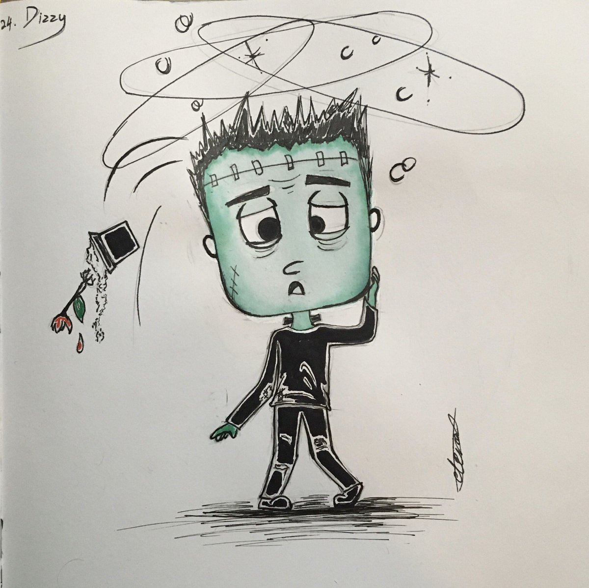 D_Featherwings's tweet photo. Inktober Day 24: Dizzy  

A dizzy Frankenstein’s monster for today! :) 
#inktober2019day24 #inktober2019 #inktoberday24dizzy #dizzy https://t.co/8pZpxe2T72