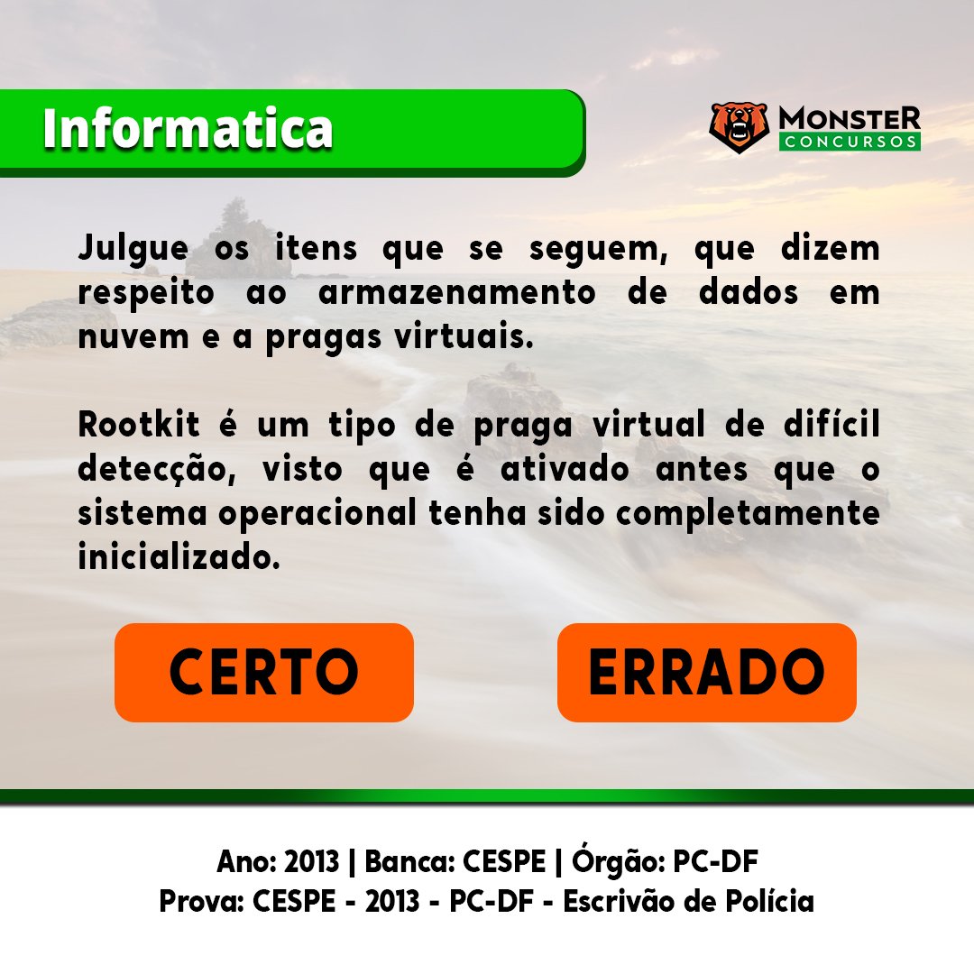 Monster Concursos on X: Vamos ver quem acerta essa 👊🏼 . Bora estudar,  miséra! . . . #aquiemonster #monsterconcursos #cespe #informatica  #concursopublico #questaodeconcurso #estudaquepassa #estudaqueavidamuda   / X