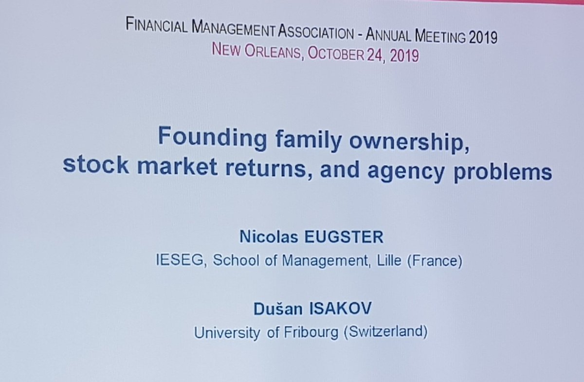 It's time for the presentation at #FMANOLA19
Great comments from the audience! Thanks!
Still 2 days of interesting presentations!
#IESEG #IESEGResearch