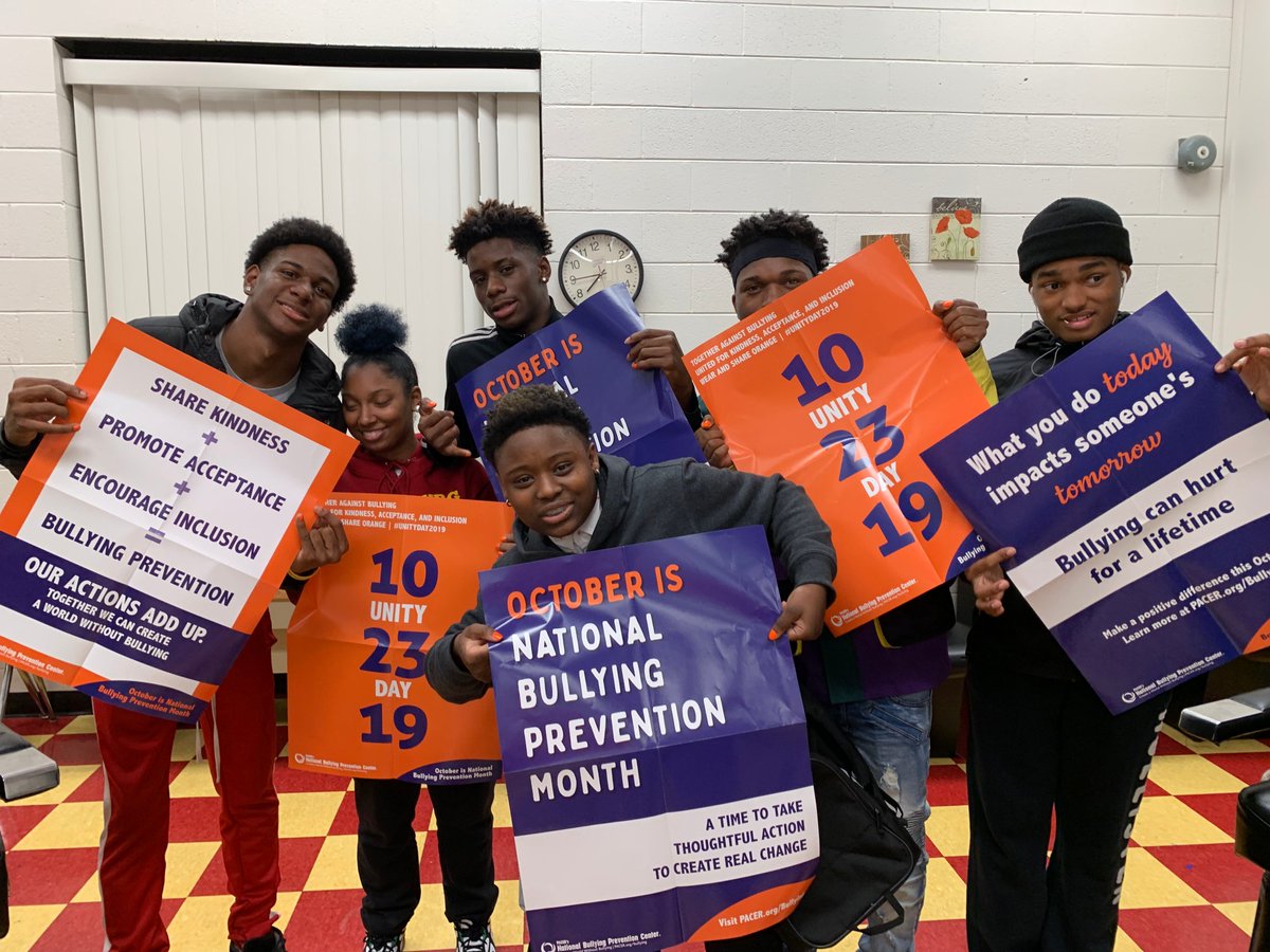 Petersburg HS students and teachers took a stand against bullying on Unity Day--October 23, 2019. At lunch, cosmetology students painted nails orange, carpentry gave away tools, automotive gave away cars with positive messages. Businesses donated all giveaways. Kindness Is Cool!