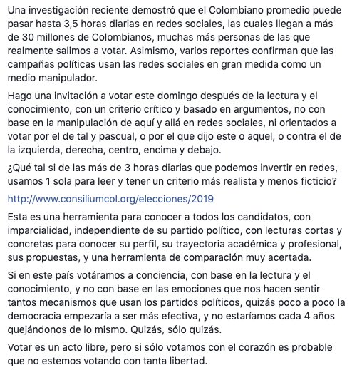 SebasNavarro's tweet photo. ¡A votar con conciencia, argumentos y criterio informado!
@QuinteroCalle @AlfredoRamosM @BeatrizRave @cesar_hdezc @jcvelezuribe @JDValde @VictorJCorreaV @Ivan_MauricioP  @andresguerraho @anibalgaviria @Mauriciotobonf @RodolfoCorreaV #YoVotoPor https://t.co/3mQ7TIJXGu