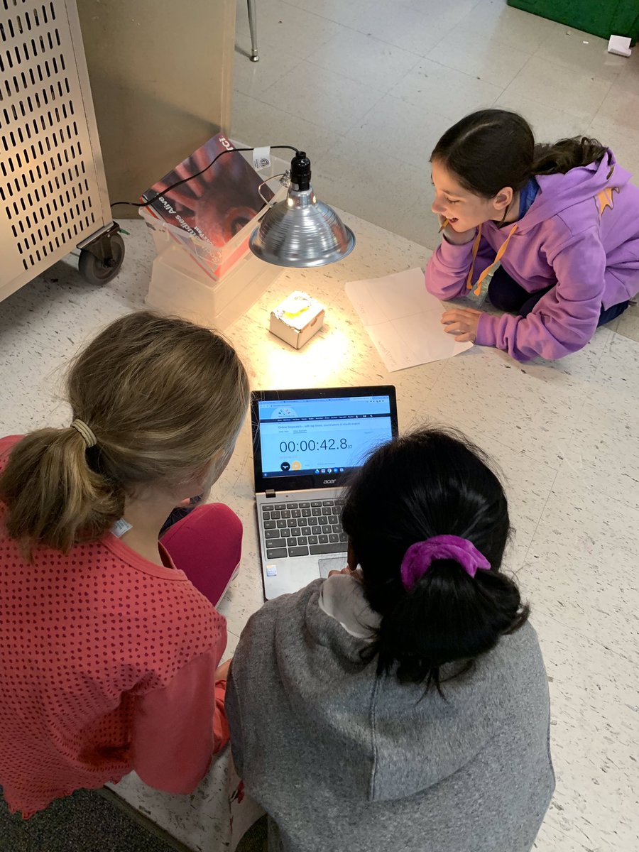 Tasha56AB's tweet photo. Building a Lunar Colony-Day 4- Solving the problem of the range of temperatures on the moon. Students created insulated chambers and tested them with ice cubes. They weighed the ice cubes before and after! @jean_rothman @ablearns @dbookis #MassSTEMWeek2019 https://t.co/K5KdNOqSUM