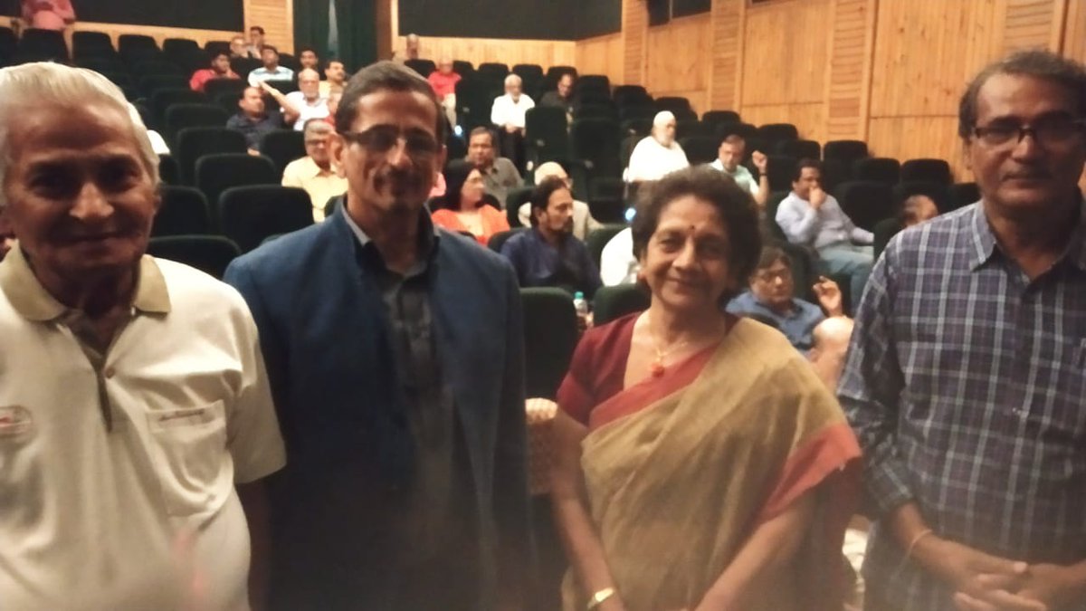 Second from left #RajeshDuggal ji, son if great lyricist #RajinderKrishan 
ghazal writer Shri NavratanMal Bhandari ji and his wife,  a  Hindi poetess Smt. Vidya Bhandari ji and me at right