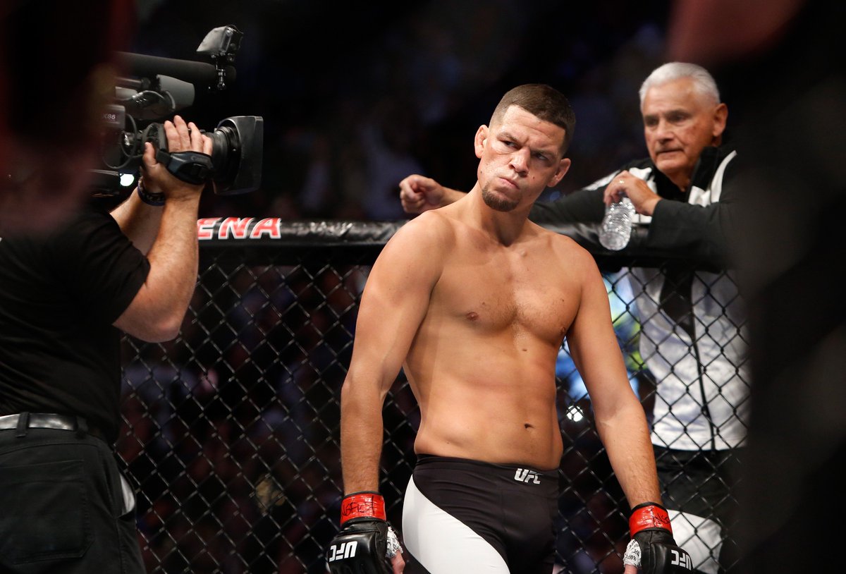 BleacherReport's tweet photo. .@NateDiaz209 says he's out of UFC 244 after being told he tested with ‘elevated levels’ ahead of Jorge Masvidal fight *NSFW* https://t.co/8vu7eTpEcg
