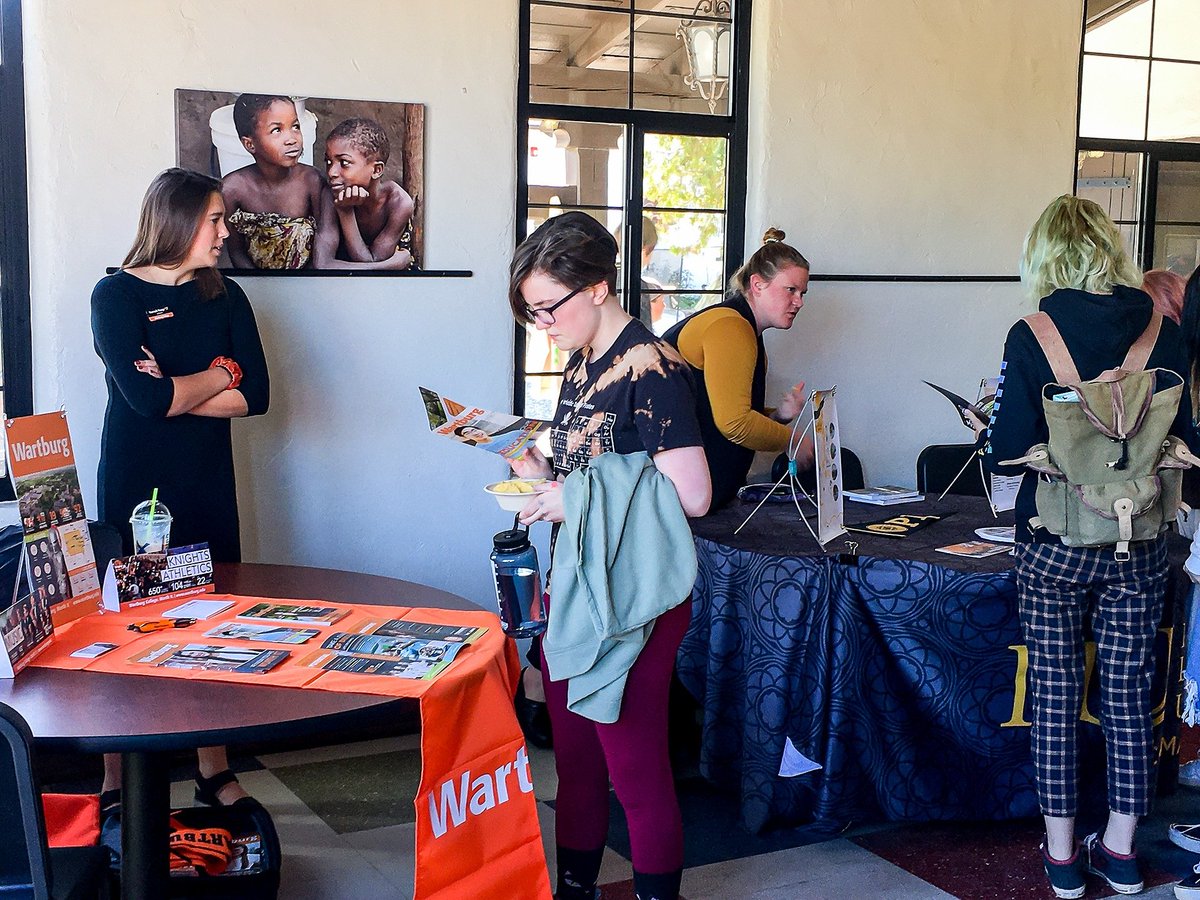 VVSFriends's tweet photo. NYU and Colorado College were just a few of the many colleges on campus today for the College Fair. Students were able to meet and speak with college reps about the admission process, academic opportunities, student life, athletics, scholarship programs and more. https://t.co/kQevY7RLA8