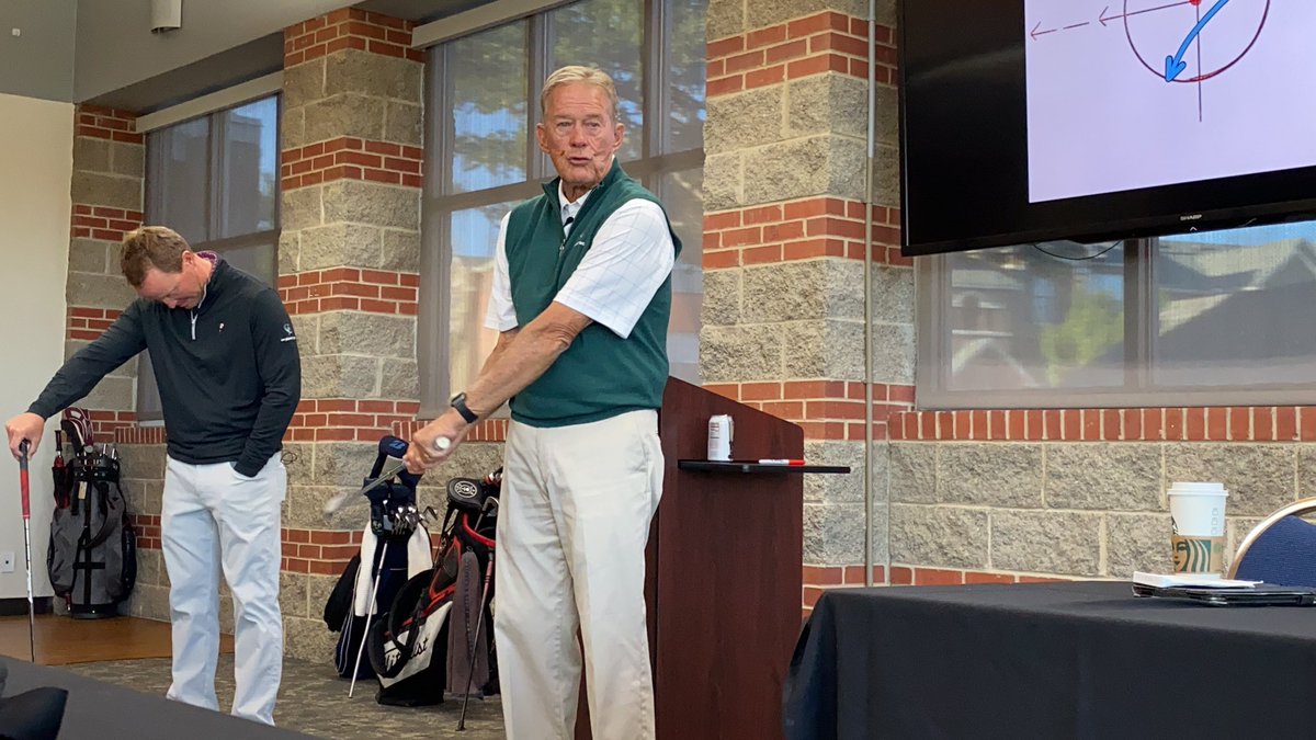 kristadunton's tweet photo. “Great hitters have a club square to an arc. Great putters have a putter square to the target”Awesome  quote by Jim Hardy #planetruthsummit #hitthenextballbetter @LeBaronGolf @kevinromangolf @Dunk_W https://t.co/v7QudEprKn