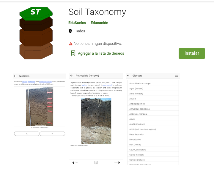 suelosdecordoba's tweet photo. Soil Taxonomy app is in Google Play Store!
(iOS version soon)
#21WCSS abstract: https://t.co/yCJfR4keRI
ideas, suggestions, pictures, etc. are welcome! https://t.co/WfYQkOdMhp