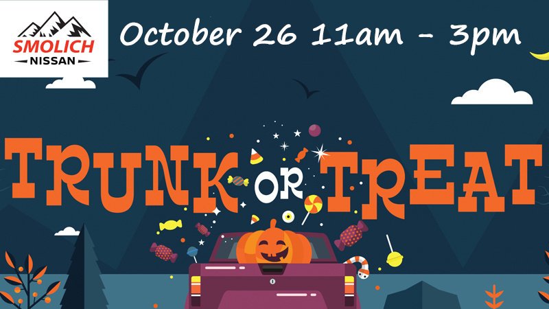 Come and enjoy our Trunk or Treat event at Smolich Nissan on October 26th from 11am - 3pm.

🤡👻👻🎃🎃👾👾👽👽🤖🤖

#inbend #bendoregon #SmolichNissan #halloween2019 #trunkortreat