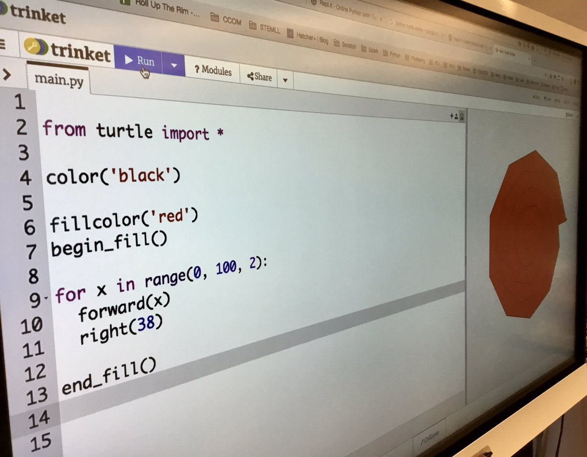 RIDparkschool's tweet image. Coding in #python @RIDparkschool with #stemlearninglab Gr 8 learning to draw shapes and patterns to create their own video games! #SoftwareDeveloper #WeAreRideau #WeAreCBE