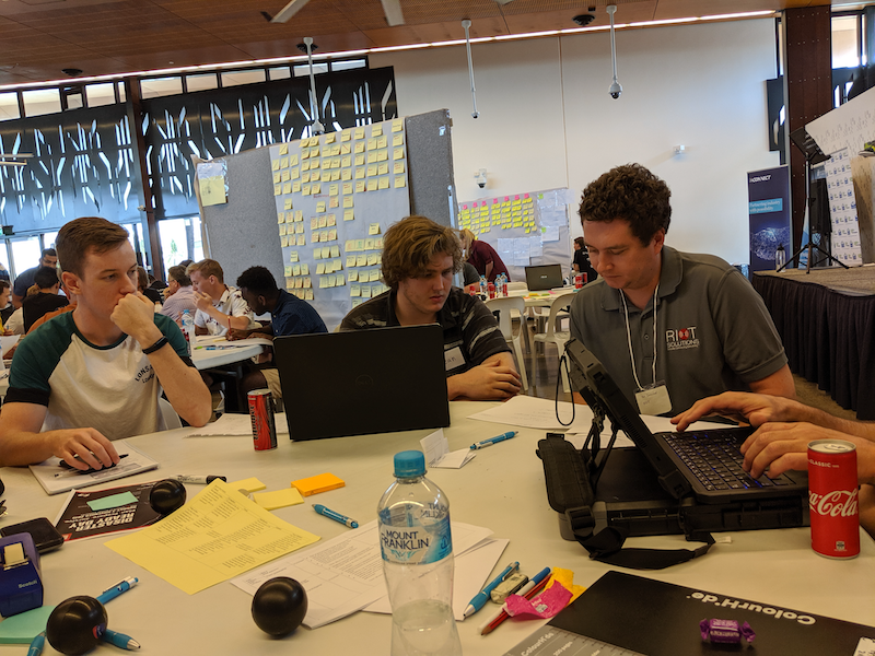 RiotSolutions's tweet photo. RIoT is a proud sponsor of James Cook University's Design Sprint event. We presented the BRIoT Spark Award to a fantastic team this year with the idea of utilising existing fibre infrastructure for communications following a solar flare. Huge thanks to our amazing RIoT trio! https://t.co/xus3MMBLXp