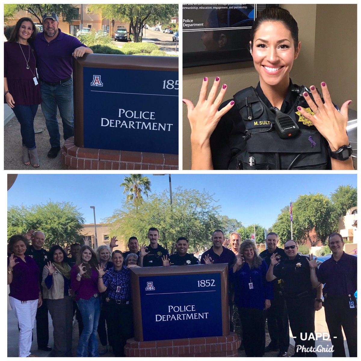 UofA_Safety's tweet image. UAPD was proud to help #PaintPimaPurple to bring awareness to domestic violence and support survivors. Thanks to @EmergeTucson and all our partners for all your hard work! #DVAM2019 @UArizonaChief