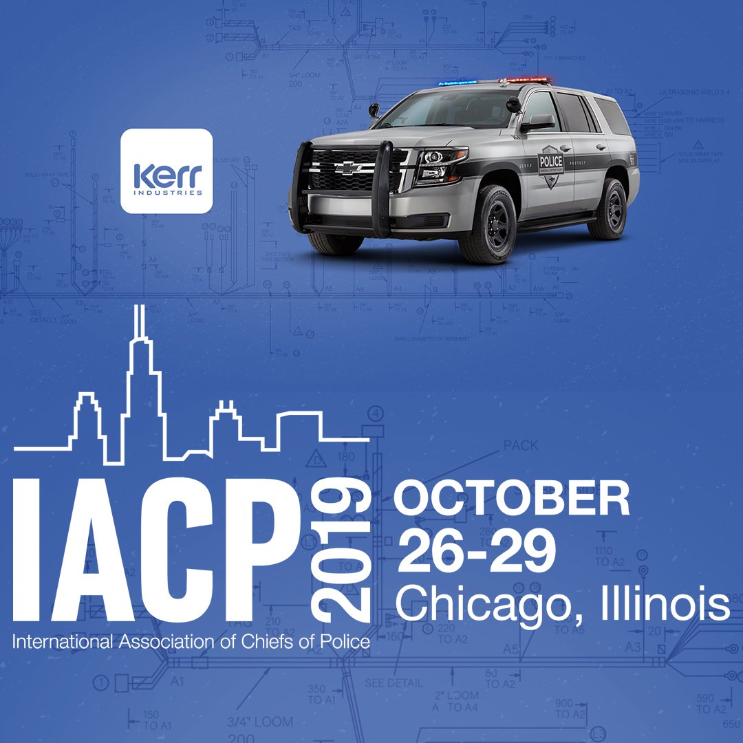kerrindustries's tweet photo. Come visit us in Chicago this weekend for the 126th Annual #IACP2019 Conference and Expo! Our team will be there October 27-29 at McCormick Place West. We will be available to discuss all your upfitting needs in both the GM and Ford booths! #LawEnforcement #police #ChicagoPD https://t.co/1yDXq6Ix7S