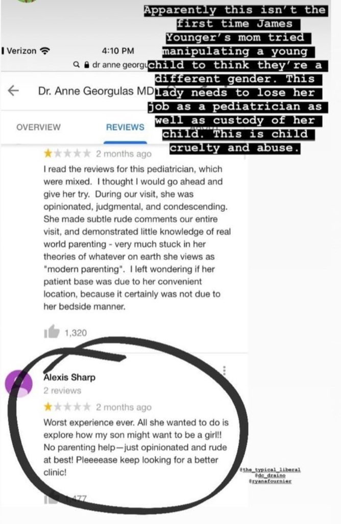 MichaelCoudrey's tweet image. WOW: This isn’t the first time 7 year old James Younger’s mother attempted to manipulate and coerce a child into gender transition therapy.

She should lose her license, be barred from practice, and investigated for child abuse.

Share if you agree. 

CC: @GregAbbott_TX