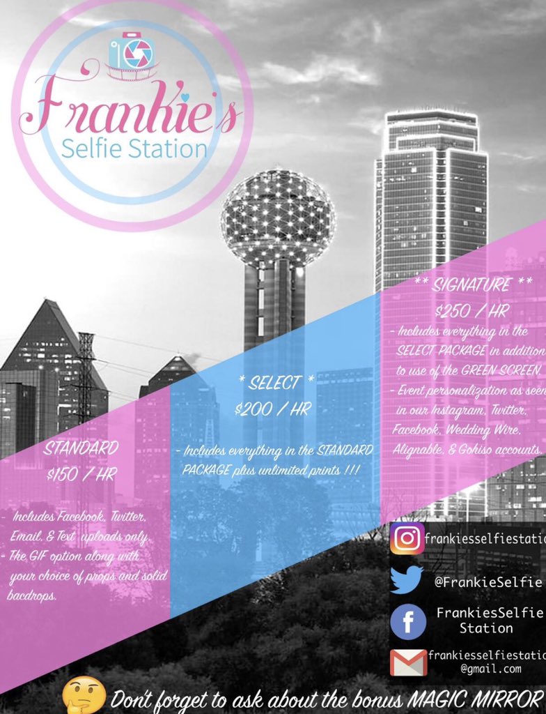 FrankieSelfie's tweet photo. 📚 Us For Your Next Event!!
#FrankiesSelfieStation #PhotoBooth #DallasPhotoBooth #DFW #Dallas #DallasISDStrong #SouthwestAirlines #TrippleD #SelfieStation #selfie https://t.co/LGRQekrFvJ