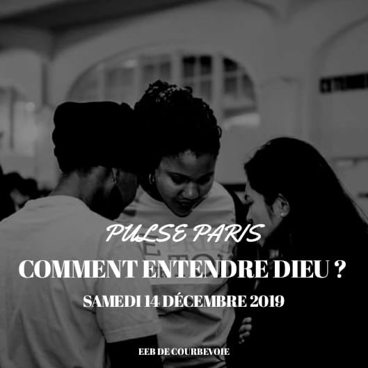 PULSEParis's tweet photo. Hello les amis, « Comment entendre Dieu », thème de la prochaine soirée Pulse du14 décembre ! 
N’hésite pas à partager autour de toi.
Tu as un don/talent pour le chant, le rap, le slam ... , envoie nous un message. 
A très bientôt 
L’équipe pulse ! https://t.co/vmOqFNqlTa