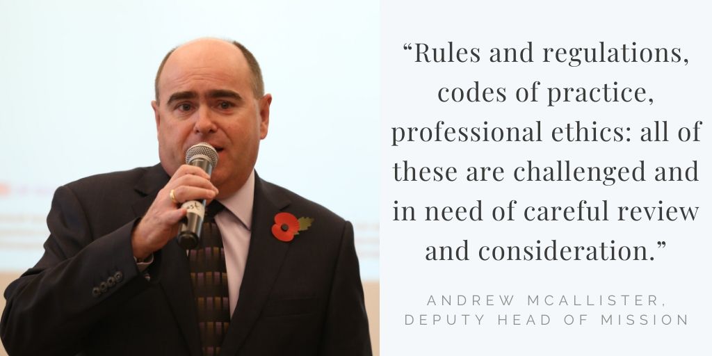 Deputy Head of Mission Andrew McAllister participated in “New Media, New Challenges in Central Asia” panel discussion organised by the Representative Office of <a href="/IWPR/">Institute for War & Peace Reporting</a> in Central Asia. 
🔸The event is part of MisInfoQuest - a three-day marathon to combat #disinformation. #UKinKZ