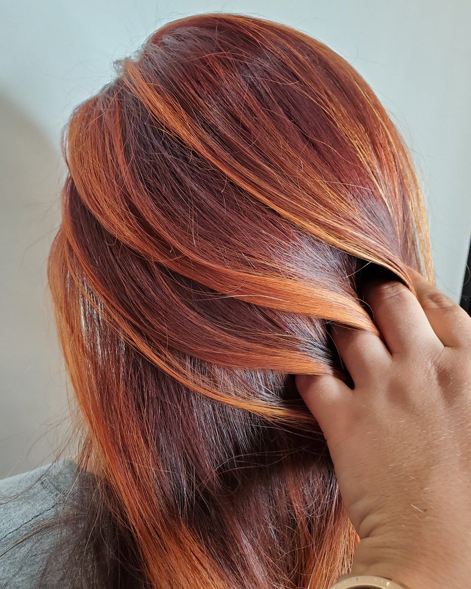 The color of #fall. 😍🍁 #Painted by Morgan with @GoldwellUS #Topchic & #Colorance.🍂 #red #redhair #redhead #fallhair #vibrantcolor #vibranthair #goldwell #goldwellus #goldwellhair #goldwellcolor #goldwellhaircolor #iamgoldwell #goldwellapprovedus #beautifulhair #fallisinthehair