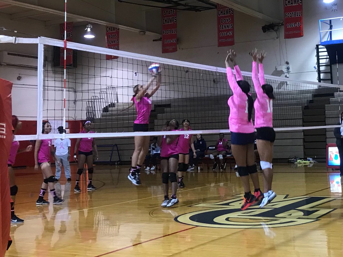 The McCluer North Volleyball Team sweeps McCluer in straight sets. . Freshman, JV and Varsity win big. 
Go Stars!