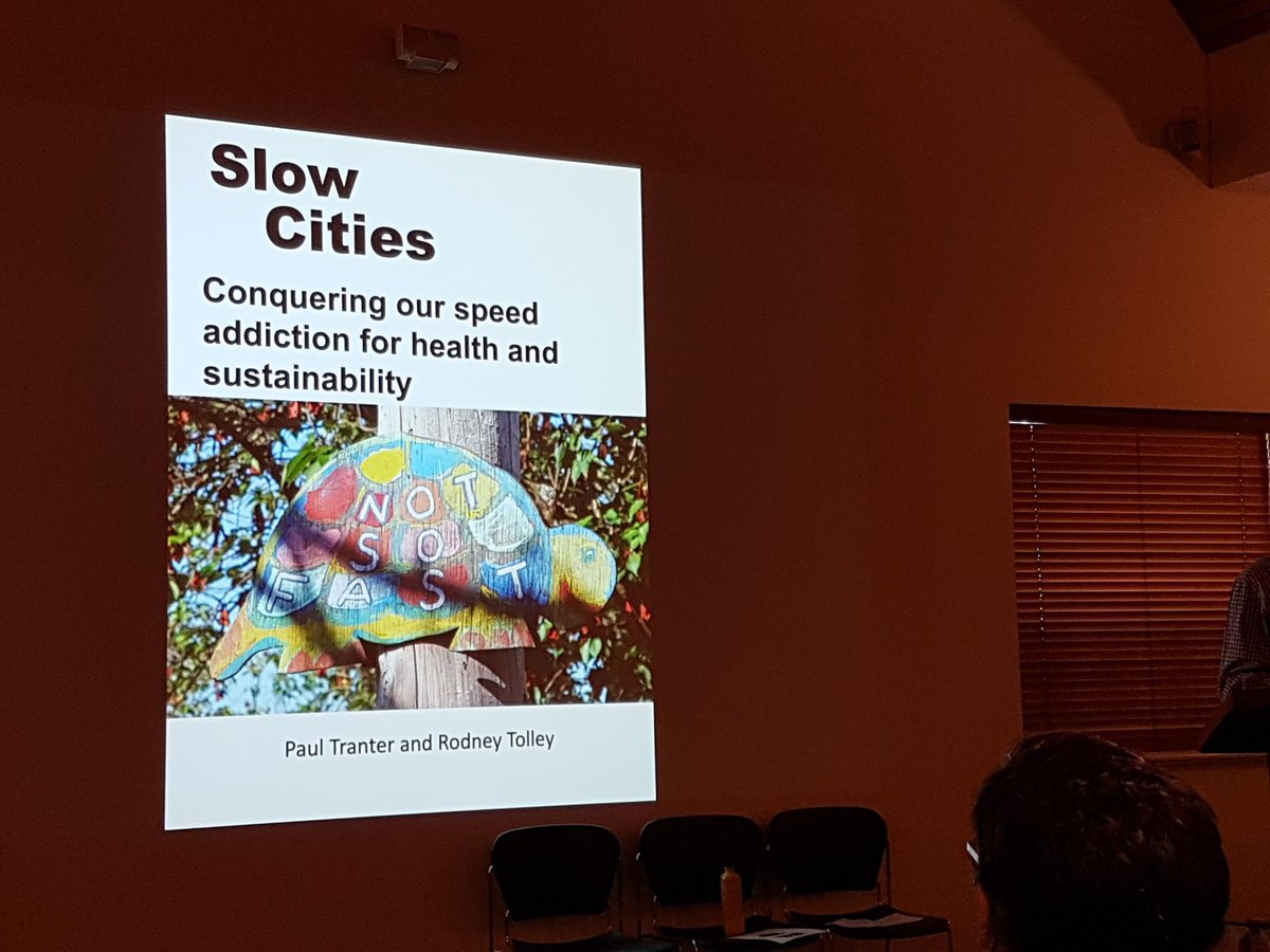 tuesdayu's tweet photo. @RodneyTolley and Paul Tranter promoting new book about slowing down- practicing what they preach by taking 3 years to finish it!
Why are we obsessed with the "hurry up"?
Brilliant keynote at @walkcycleau conference.
#AWCC2019
@heartfoundation https://t.co/4VNcHROTy2