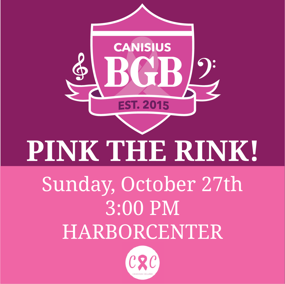 Join us and <a href="/CAC_Canisius/">Colleges Against Cancer Canisius College</a>
 for #PinkTheRink this Sunday at HarborCenter for our #Griffs hockey game against NTDP (3:00p).
Hope to see you there!
#BreastCancerAwarenessMonth 
<a href="/GriffsHockey/">Canisius Hockey</a>
