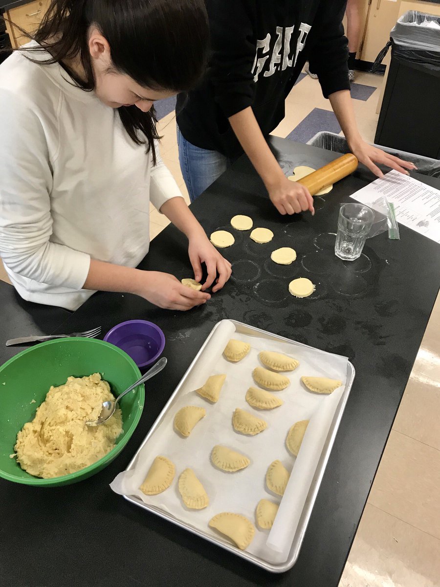 Day 2 of our pierogi lab was underway in Creative Cooking today 🥟