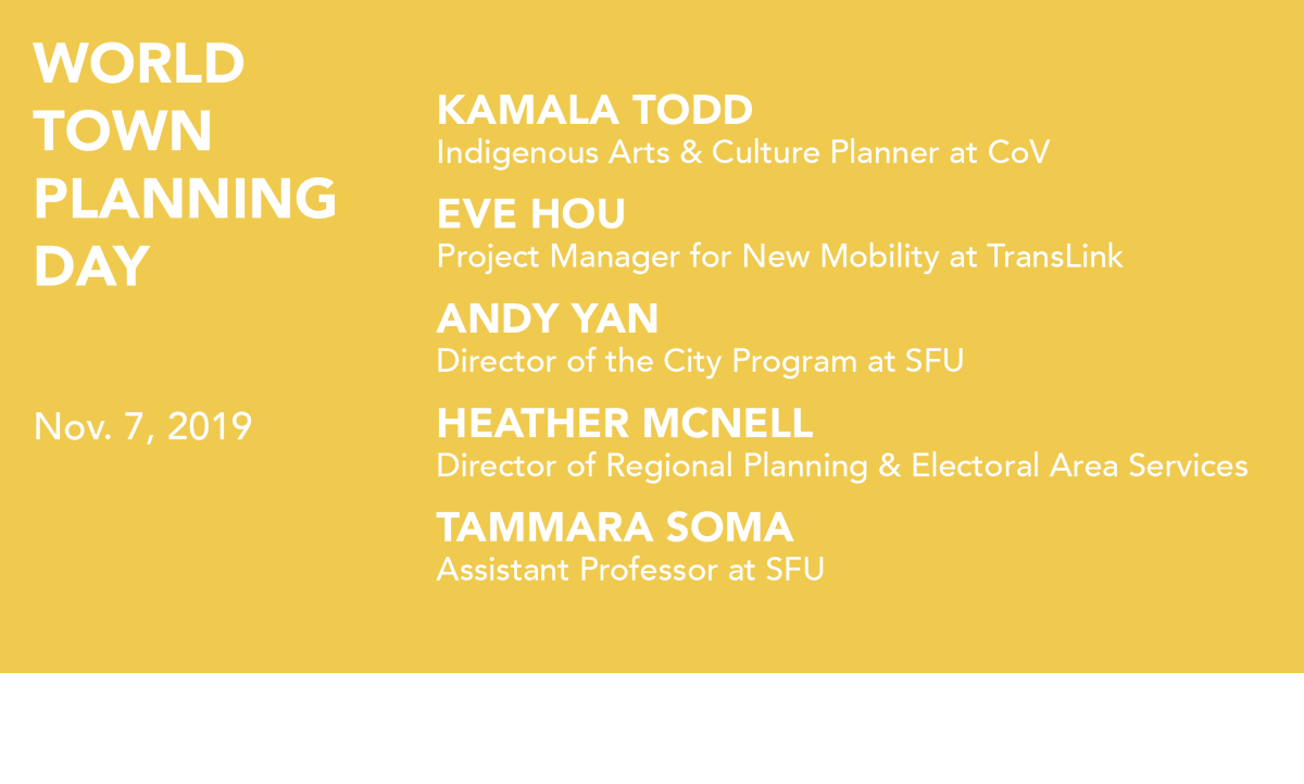 PIBC_SouthCoast's tweet image. Check out our great panelists for this year’s #WTPD2019 panel event on Nov. 7th. They will be discussing our theme: The Next 60 Years of Planning: where to from here?
Registration &amp;amp; info: tinyurl.com/yyrwt2cu
CPL: 1.5
@_PIBC